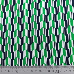 Viskosestoff mit Stretch Blusenstoff grafisches Muster, gr�n wei� dunkelblau