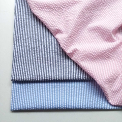 Seersucker Stoff Streifen 2 mm breit Blusenstoff, rosa wei�
