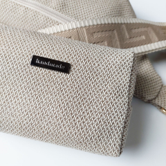 Outdoorstoff Teflon Kreuzmuster Weave, hellbraun natur