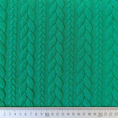 Jacquardjersey Stoff Zopfmuster,�gr�n