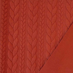 Jacquardjersey Stoff Zopfmuster,�rotbraun