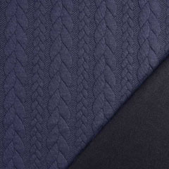 Jacquardjersey Stoff Zopfmuster,�dunkelblau