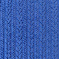 Jacquardjersey Stoff Zopfmuster,�kobaltblau
