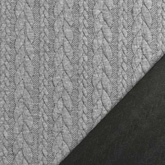 Jacquardjersey Stoff Zopfmuster,�grau meliert