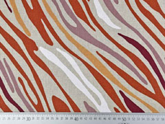 Dekostoff Zebra Animal Print Leinen Optik, terracotta wei� natur