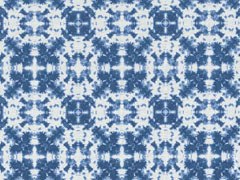 Dekostoff Batik Kreise, wei� indigoblau