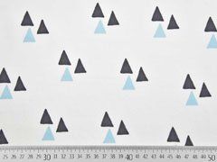Bio-Jerseystoff Dreiecke Triangles wei� hellblau Bloome Copenhagen