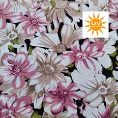 RESTST�CK 45 cm Badeanzugstoff Funktionsjersey Blumen wei� altrosa goldmetallic schwarz
