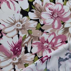 RESTST�CK 45 cm Badeanzugstoff Funktionsjersey Blumen wei� altrosa goldmetallic schwarz