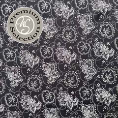 Viskose Stoff Nero Fiorito - Blumen Punkte wei� schwarz - Made in Italy