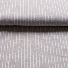 Halbleinen Leinen Baumwolle Streifen, wei� beige