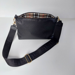 Kunstleder Lederimitat elegante Narbung Taschenherstellung, schwarz