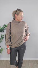 Lederimitat mit Wildleder-Imitat R�cken elastisch, dunkelbraun