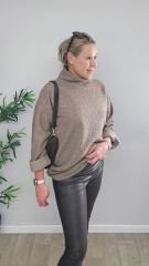Lederimitat mit Wildleder-Imitat R�cken elastisch, dunkelbraun