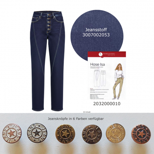 Jeansstoff mit Stretch uni, dunkelblau