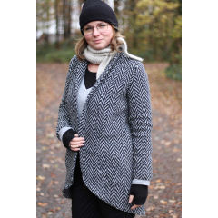 Strickstoff Glattstrick weich d�nn, grau meliert