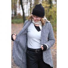 Strickstoff Glattstrick weich d�nn, grau meliert
