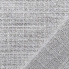 Boucle Stoff Lurex Ton-in-Ton franz�sischer Stil uni kariert, cremweiss