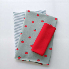 STOFFPAKET Jerseystoff kleine �pfel, rot altmint