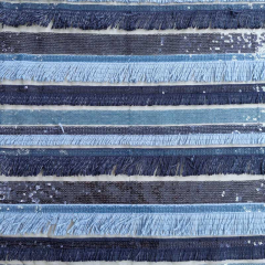 Paillettenstoff Fransen transparenter Netzstoff Mesh, Blaut�ne