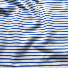 Jersey Stoff Streifen, kobaltblau wei�