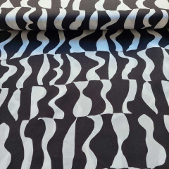 Viskose Stoff Borkenkrepp abstrakte Formen, schwarz wei�
