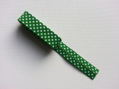 Gepunktetes Schr�gband als 2m-St�ck, wei� grasgr�n