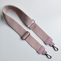 Taschengurt Taschenriemen Webmuster Weave - hellbeige helllila -helllila Leder- silber Schnallen
