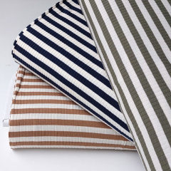 Rippenjersey Streifen 1 cm, zimtbraun cremewei� (garngef�rbt)