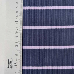 Rippenjersey Stoff breite Streifen, flieder dunkelblau (garngef�rbt)