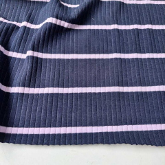 Rippenjersey Stoff breite Streifen, flieder dunkelblau (garngef�rbt)