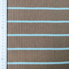 Rippenjersey Stoff breite Streifen, hellmint khaki (garngef�rbt)