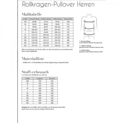 Papierschnittmuster ROLLKRAGEN PULLOVER HERREN Fadenk�fer