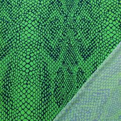 Badeanzugstoff snakeprint Schlangenmuster, (neon)gr�n dunkelblau