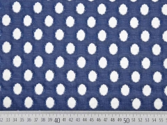 RESTST�CK 108 cm Jacquard leicht elastisch Ovale, cremewei� dunkelblau
