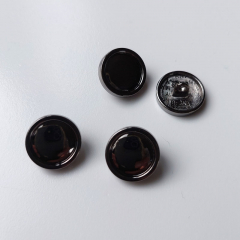 Metallknopf mit Rand glatt gl�nzend nickelfrei Knopfgr��e 24/15 mm, gunmetal