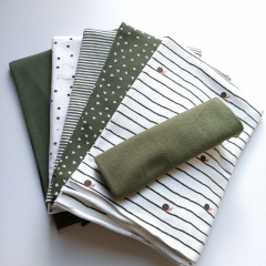 Jerseystoff Punkte, khaki braun rostbraun wei�