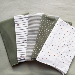 Jerseystoff Punkte, khaki braun rostbraun wei�