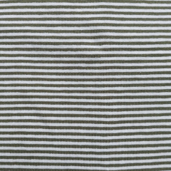 Jerseystoff schmale Streifen 2 mm Garn gef�rbt, wei� khakigr�n #KK028