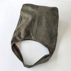 Wildleder Tasche Shopper Beutelform - armygr�n