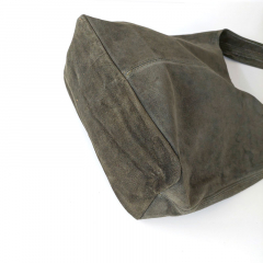 Wildleder Tasche Shopper Beutelform - armygr�n
