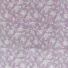 Viskosestoff Popelin Blusenstoff Rosen Blumen, wei� flieder