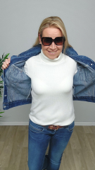 Strickstoff Rippenstrick Classic Look - cremewei�