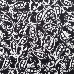 Blusenstoff Satin Velvet Paisley, wei� schwarz