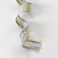 Schr�gband Leoparden Muster Animal Print, mattes graugr�n ockergelb