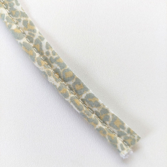 Paspelband Leoparden Muster Animal Print, grau gr�n ockergelb