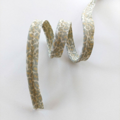 Paspelband Leoparden Muster Animal Print, grau gr�n ockergelb