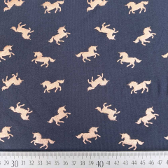 Jerseystoff Einhorn, kupfer gl�nzend blau (metallic)