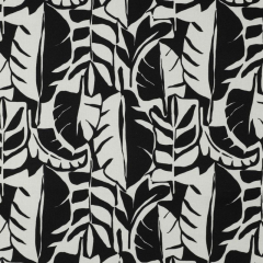 Canvas Stoff Black & White abstrakte Bl�tter, wei� schwarz