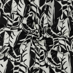 Canvas Stoff Black & White abstrakte Bl�tter, wei� schwarz